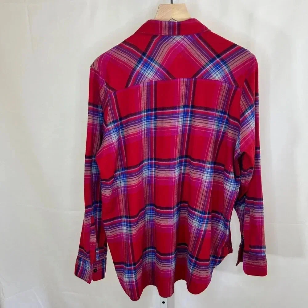 Orvis Size XL Women’s Red Flannel Button Down Long Sleeve Outdoor Casual - Picture 2 of 7